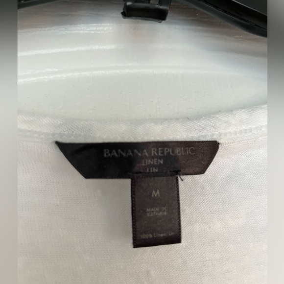 Banana Republic white linen drop shoulder scoop neck t-shirt - Picture 3 of 3